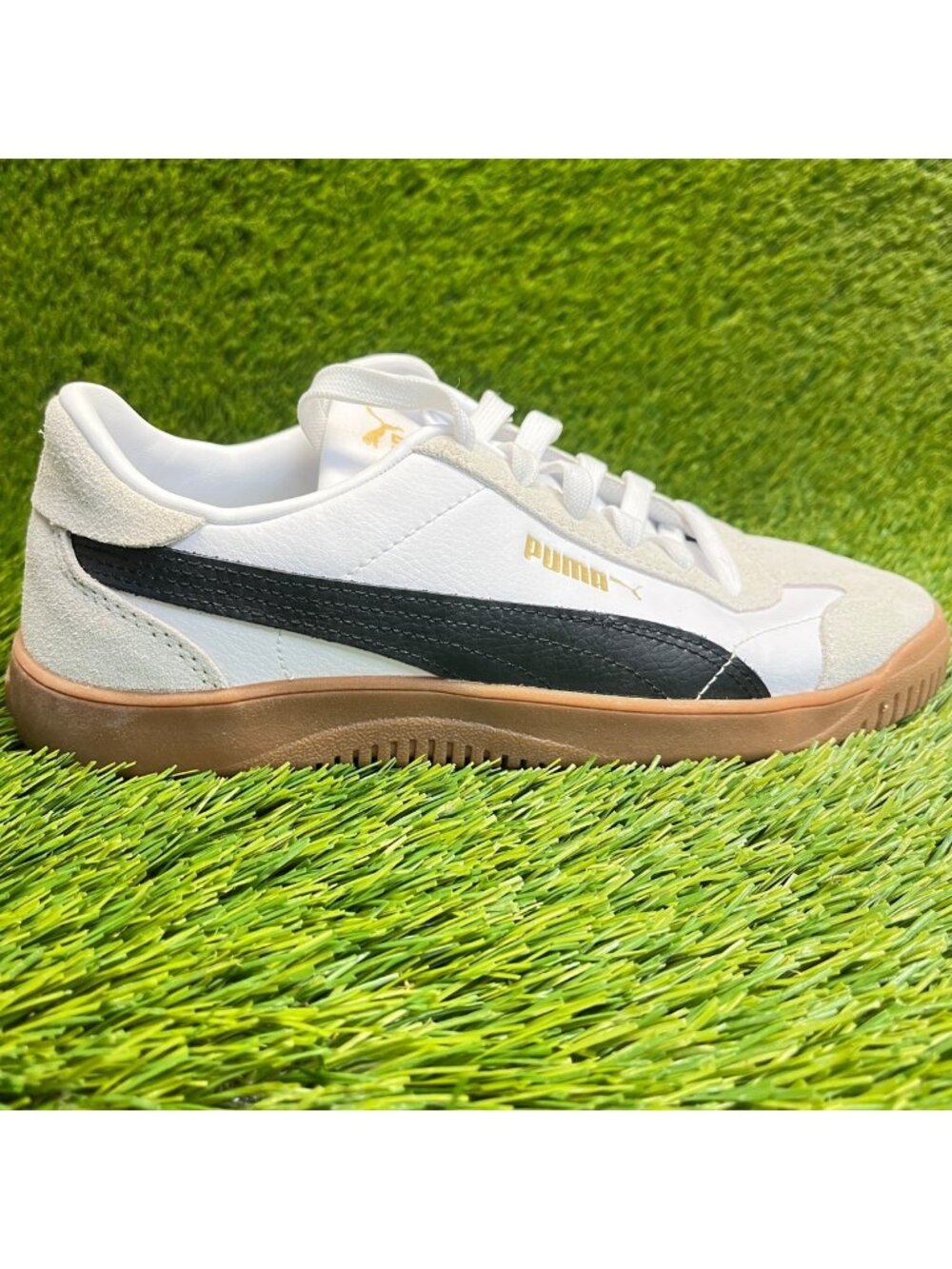 Puma Club 5v5 Womens Size 7.5 White Black Gum Athletic Lifestyle Shoes Sneakers